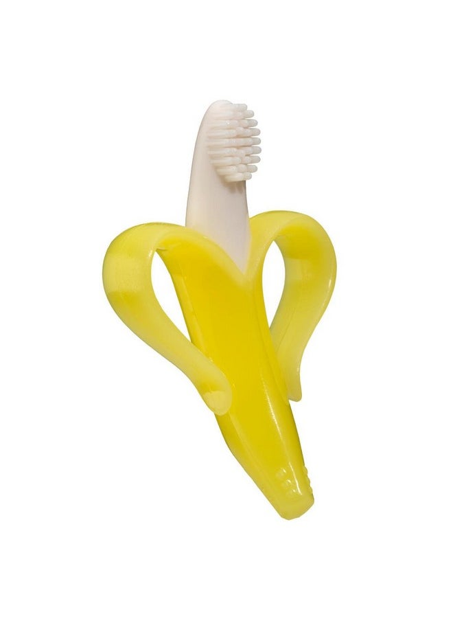 Baby Banana Yellow Banana Infant Toothbrush Easy To Hold Made In The Usa Train Infants Babies And Toddlers For Oral Hygiene Teether Effect For Sore Gums 4.33" X 0.39" X 7.87" Br003  - Image 3