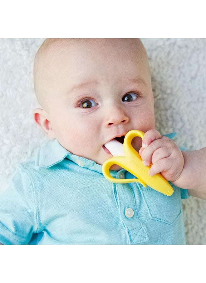 Baby Banana Yellow Banana Infant Toothbrush Easy To Hold Made In The Usa Train Infants Babies And Toddlers For Oral Hygiene Teether Effect For Sore Gums 4.33" X 0.39" X 7.87" Br003  - Image 5