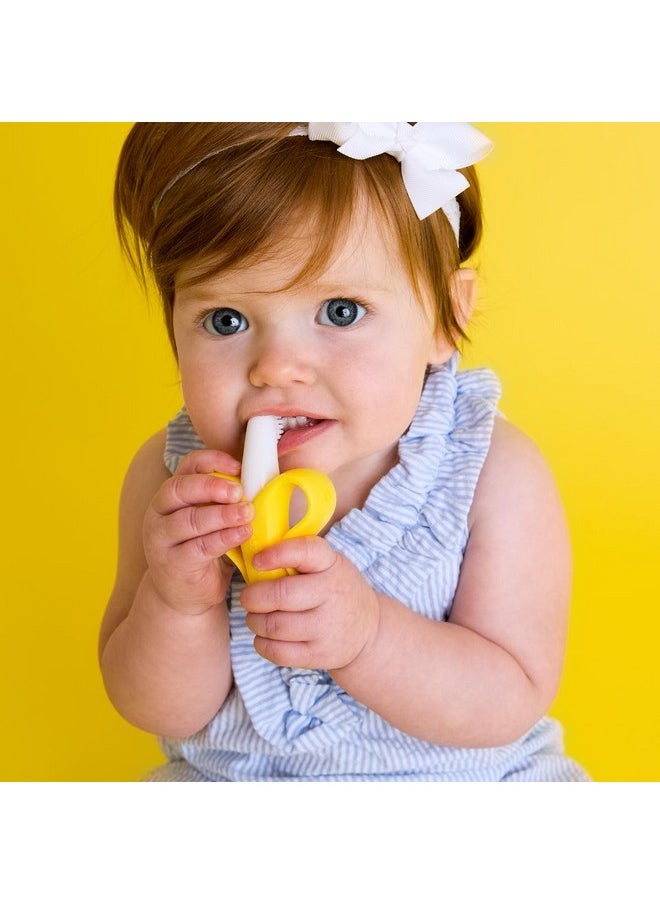 Baby Banana Yellow Banana Infant Toothbrush Easy To Hold Made In The Usa Train Infants Babies And Toddlers For Oral Hygiene Teether Effect For Sore Gums 4.33" X 0.39" X 7.87" Br003  - Image 4