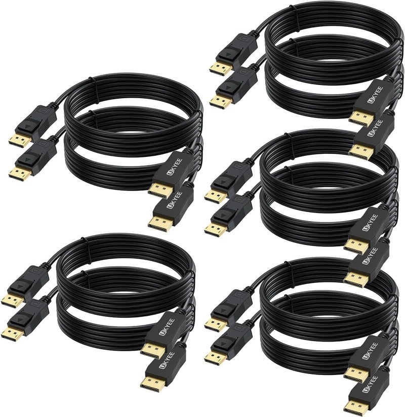 UKYEE DisplayPort Cable 10ft 10-Pack, Monitor Cable (Display Port) DP to Displayport 1.2 Cord 10 feet Compatible with DP 1.1/1.2 Supports 1440P@144HZ,2K@144Hz, 4K@60Hz-Black,Gold Plated - Image 1