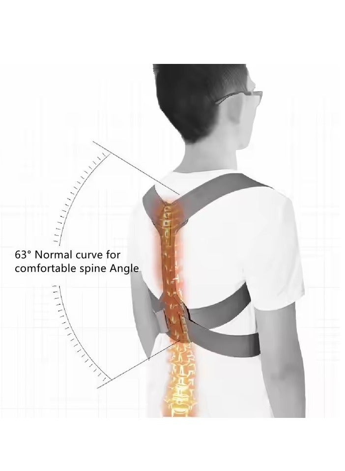 Back Support Belt Posture Corrector Adjustable Upper Back Brace Supports and Straightens the Spine to Relieve Shoulder Neck and Back Pain Size L - Image 4