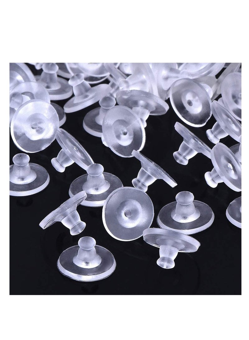 Barakah Earring Backings Hypoallergenic Rubber Earring Safety Silicone Backs with Pad Rubber Earring Replacement Set Soft Jewelry Making Ear Studs Stoppers Clutch Earring Pad (100) - Image 4