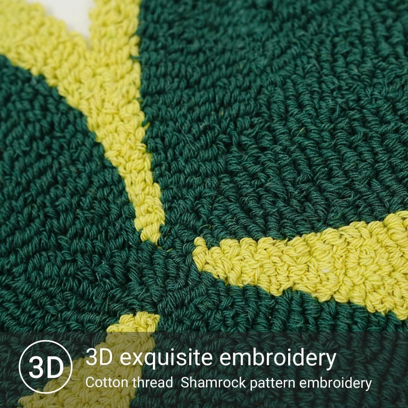 GEEORY St. Patrick's Day Decorations Pillow Covers - 18x18 Cotton Embroidered Shamrock Farmhouse Cushion Case for Sofa & Bed GX014-1-18 - Image 2
