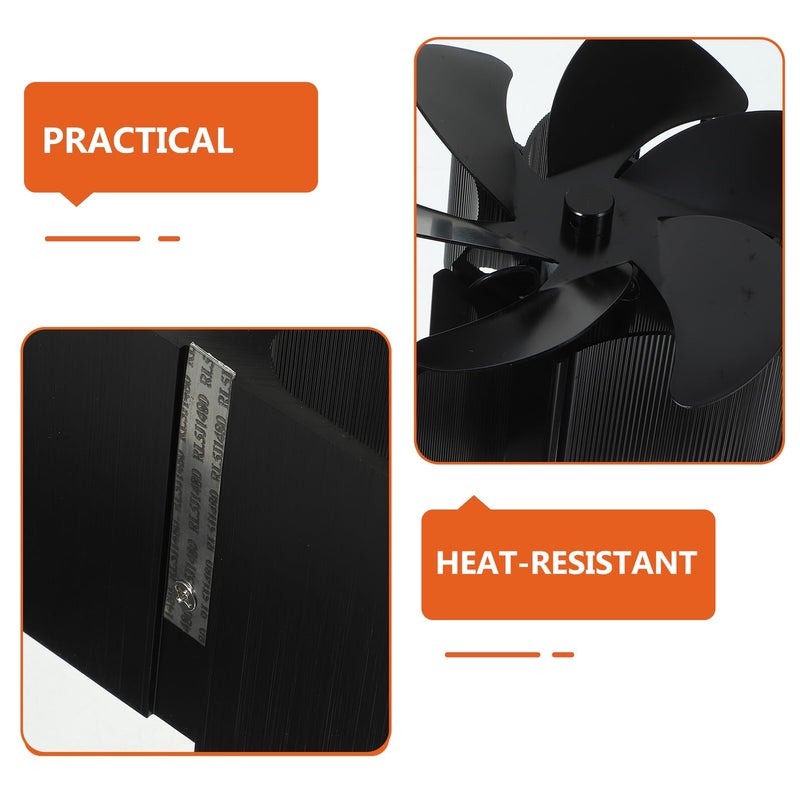 Heat Powered Fireplace Fan 5 Blade Silent Stove Blower Warm Air Circulator - Image 4