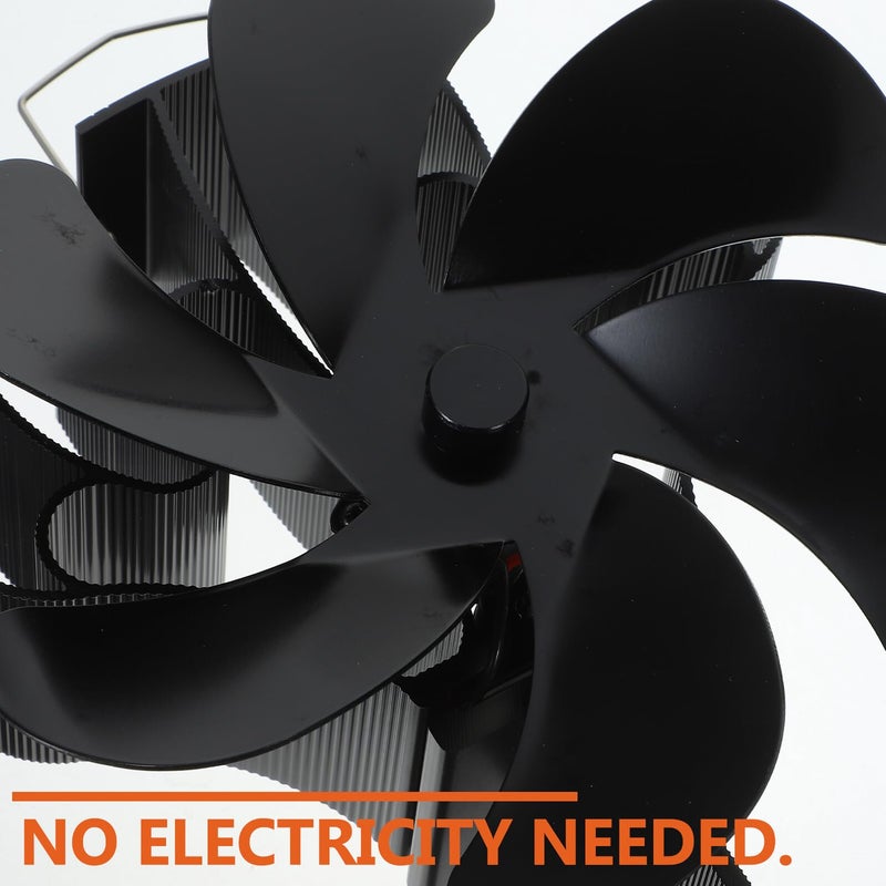 Heat Powered Fireplace Fan 5 Blade Silent Stove Blower Warm Air Circulator - Image 5