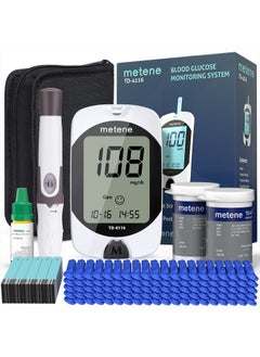 TD-4116 Blood Glucose Monitor Kit, 100 Glucometer Strips, 100 Lancets, 1 Blood Sugar Monitor, Blood Sugar Test Kit with Control Solution, Lancing Device, No Coding, Large Display