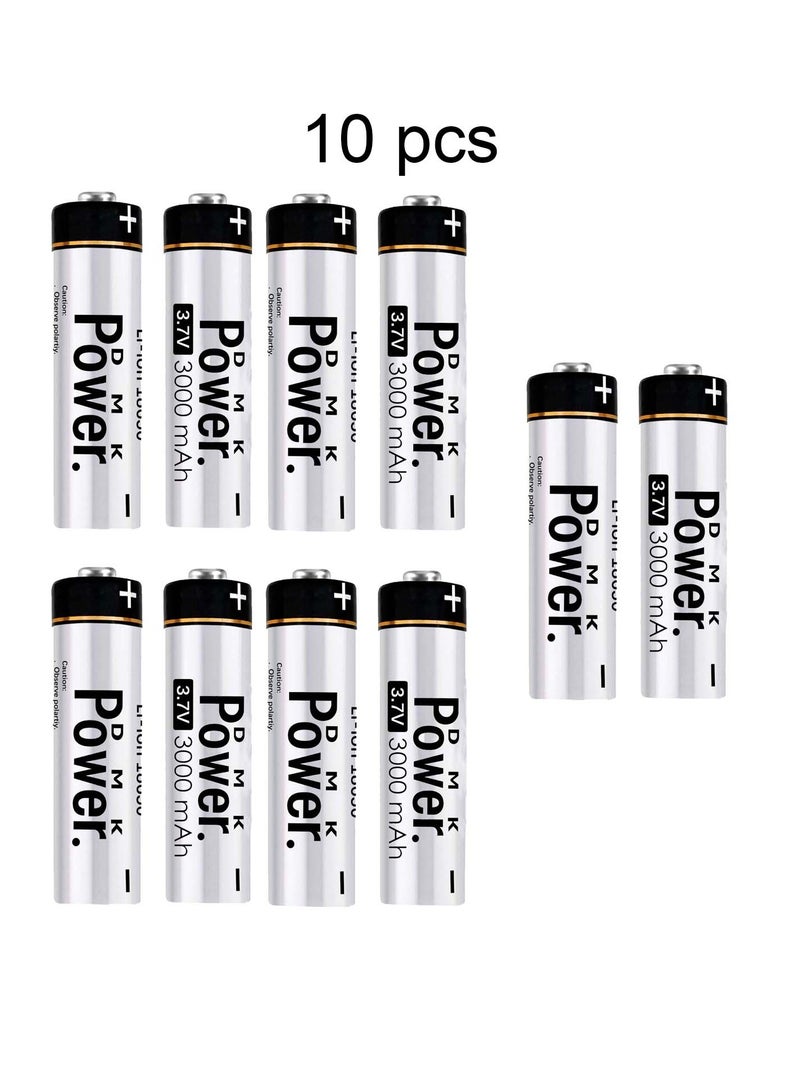 DMK Power 10pcs Rechargeable Button Top Li-on Battery 18650 3.7V 3000MAH Battery Compatible with Electric Tools Toys LED Flashlights Torch and Etc - Image 1