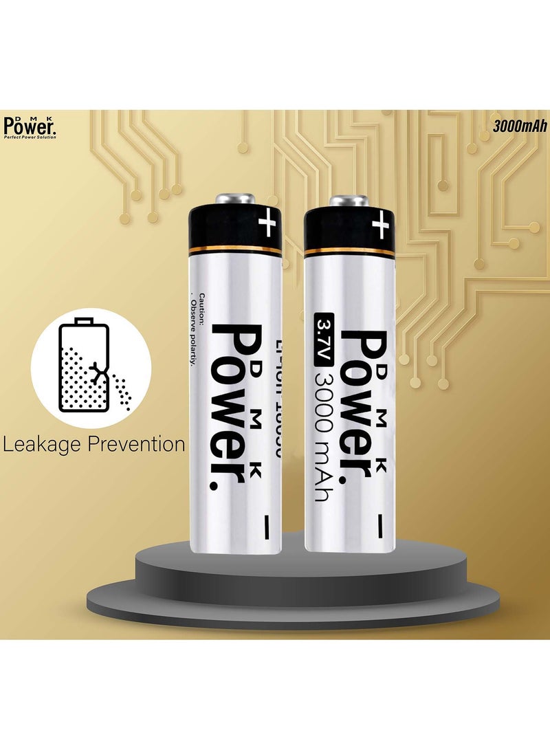 DMK Power 10pcs Rechargeable Button Top Li-on Battery 18650 3.7V 3000MAH Battery Compatible with Electric Tools Toys LED Flashlights Torch and Etc - Image 2