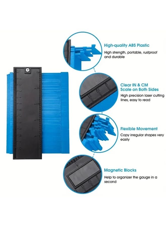 10 Inch Red Contour Gauge Tool Precise Corner Profiling For Carpets Tiles Laminate Flooring DIY Woodworking Template Maker - Image 3