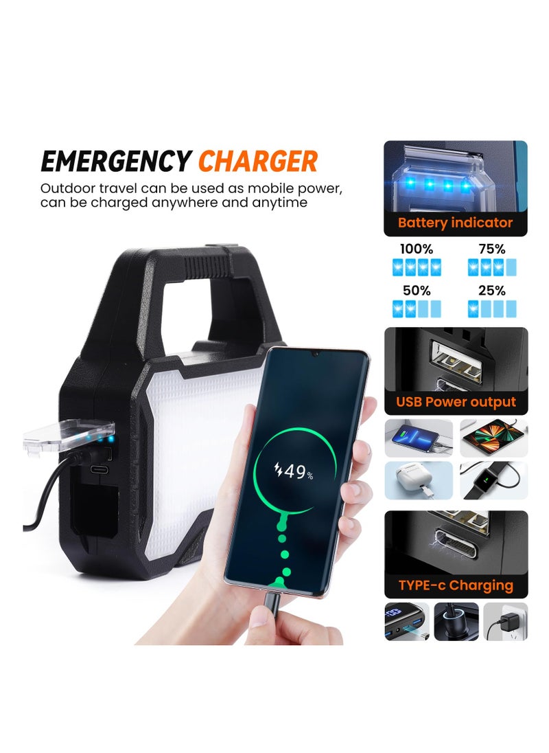 Solar Flashlight,Multifunctional Flashlight Solar Flashlight,led Flashlight Cell Phone Charger,USB Charging,Suitable for Home,Fishing,Outdoor Camping