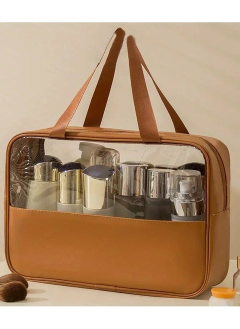 CLear Makeup Bag with Zipper Portable Makeup Bag Travel Clear Toiletry Bag Quart Size Bag Carry on Airport Airline Compliant Bag Travel Toiletry Bag for Women and Men Translucen Toiletry Bag LARGE