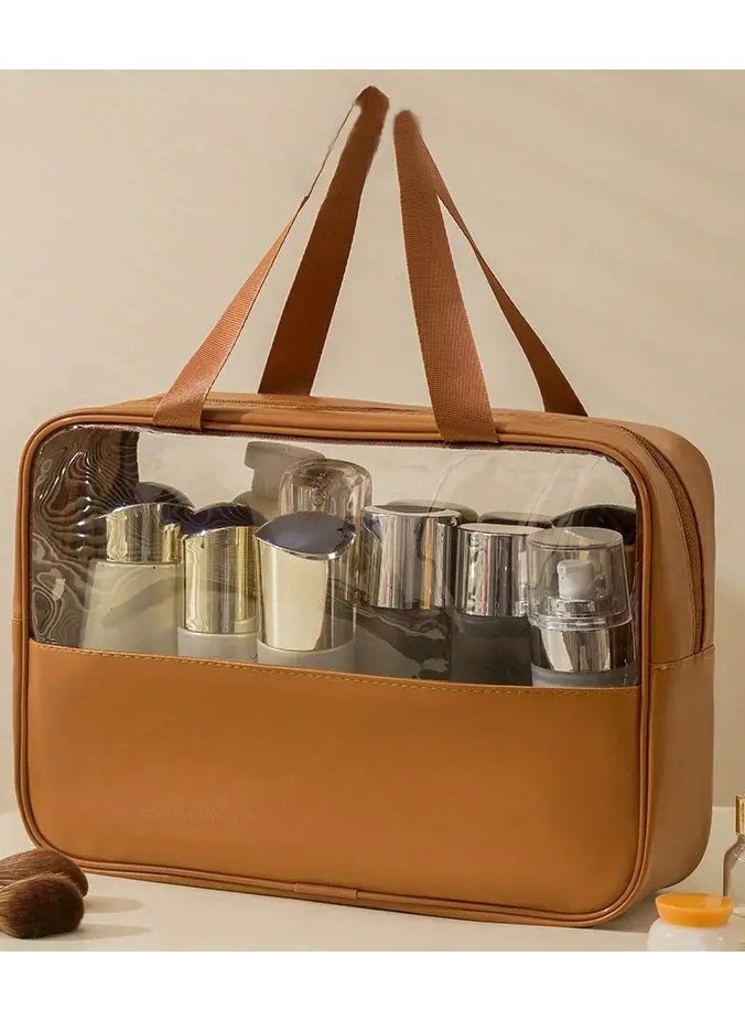 ORiTi - CLear Makeup Bag with Zipper Portable Makeup Bag Travel Clear Toiletry Bag Quart Size Bag Carry on Airport Airline Compliant Bag Travel Toiletry Bag for Women and Men Translucen Toiletry Bag LARGE - Image 1