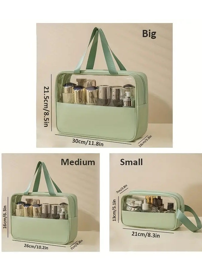 ORiTi - CLear Makeup Bag with Zipper Portable Makeup Bag Travel Clear Toiletry Bag Quart Size Bag Carry on Airport Airline Compliant Bag Travel Toiletry Bag for Women and Men Translucen Toiletry Bag LARGE - Image 1