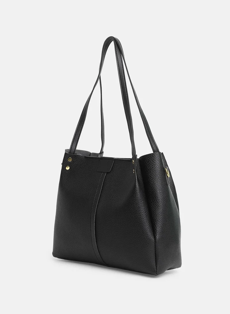 Haute Sauce Solid Zip Lock Regular Vegan Leather Hand Bag For Women