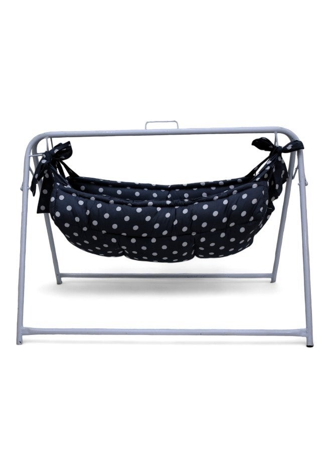 RIVAL Portable Baby Cradle with Durable Metal Frame - Soothing Manual Swing Bed for Infants & Newborns - Lightweight & Easy to Assemble - Image 2