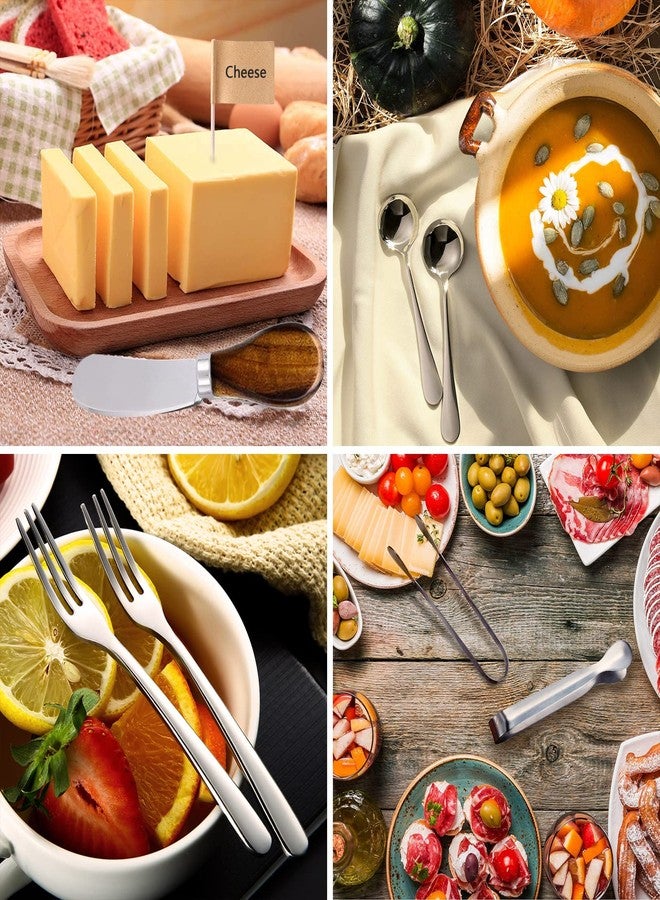 GUZE-US Charcuterie Boards Accessories(30 PCS), Gift Box Packaging, With Ceramic Dip Bowls, Wooden Handle Cheese Spreader Butter Knive Set, Mini Tongs, Spoons, Forks,Honey Dipper, Cocktail Picks - Image 4
