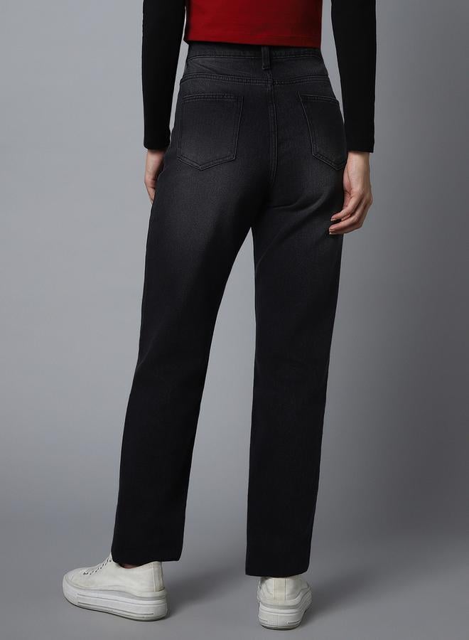 هاي ستار جينز بقصة عادية وخصر مرتفع بلون داكن من ستايلي - Image 3