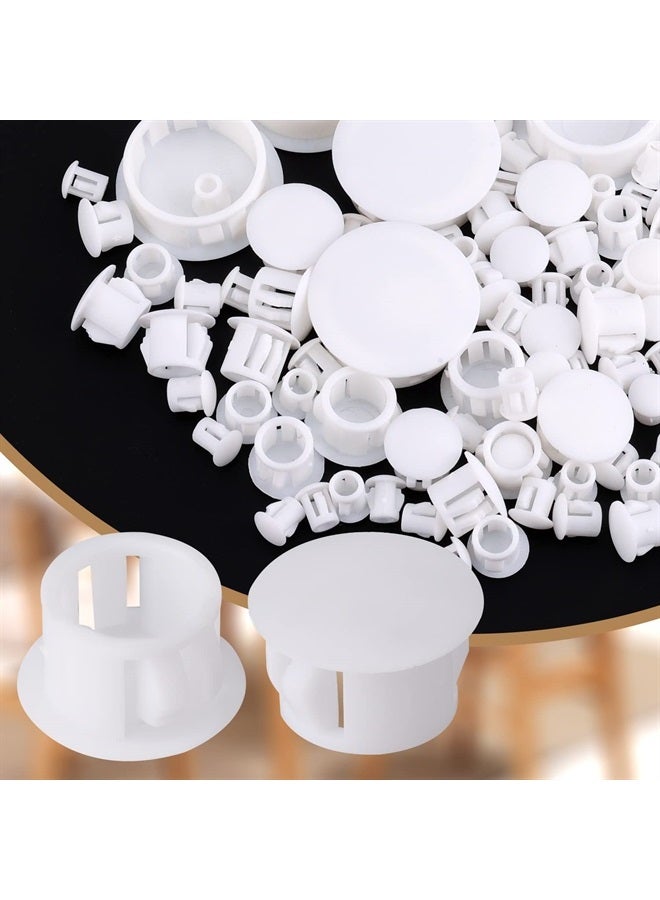 AIEX 6 Sizes Plastic Hole Plugs, 3/16",1/4", 3/8", 1/2", 5/8", 3/4" Screw Hole Plugs Screw Plastic Covers Furniture Hole Plug Assortment for Locking Hole Tube Furniture Cabinet (200pcs, White) - Image 4