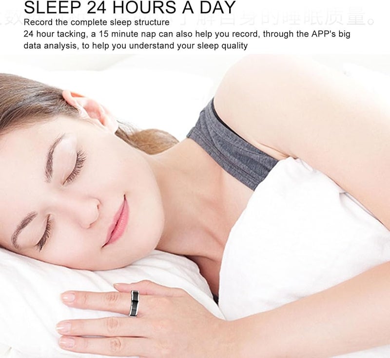 Smart Ring Size 9 Health Tracker Sleep Monitoring Pedometer Motion Sensing Game 400mAh Charging Case - Image 4