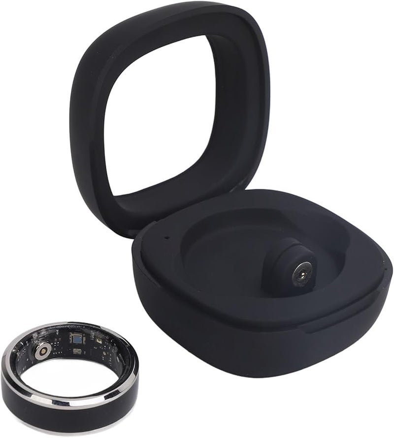Smart Ring Size 9 Health Tracker Sleep Monitoring Pedometer Motion Sensing Game 400mAh Charging Case - Image 1