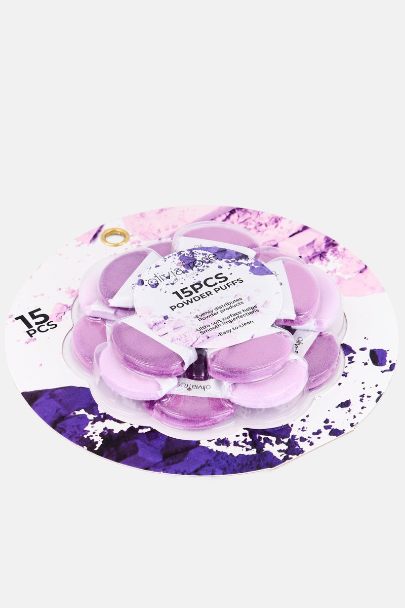 Olivia Rose 15 Pieces Mini Triangle Powder Puffs Set, Multicolor - Image 3