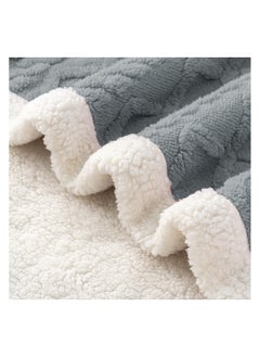 Fabienne Jacquard Sherpa Blanket Super King Size Faux Fur Bed Blanket 220x240cm Flannel Fleece Reversible Blanket Double Size Warm and Plush Throw Blanket Grey  - Image 5