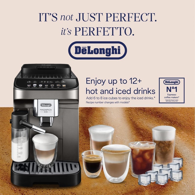 De'Longhi ماكينة قهوة ديلونجي MAGNIFICA EVO أوتوماتيكية بالكامل - 12+ وظيفة للإسبريسو، الأمريكانو، الكابتشينو، اللاتيه، والمزيد - Image 5