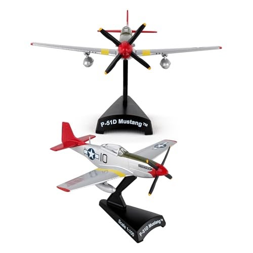 Daron P51D Mustang DieCast Model 1100 Scale WWII LongRange Fighter Replica Tuskegee Airmen Edition Highly Detailed 4 Length x 45 Wingspan Adult Collectible Ages 14 - Image 1