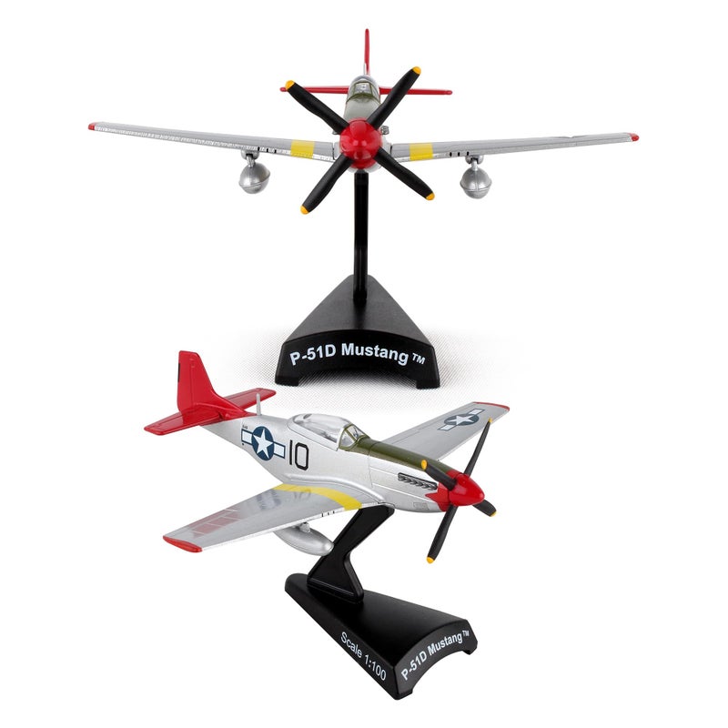Daron P51D Mustang DieCast Model 1100 Scale WWII LongRange Fighter Replica Tuskegee Airmen Edition Highly Detailed 4 Length x 45 Wingspan Adult Collectible Ages 14 - Image 2
