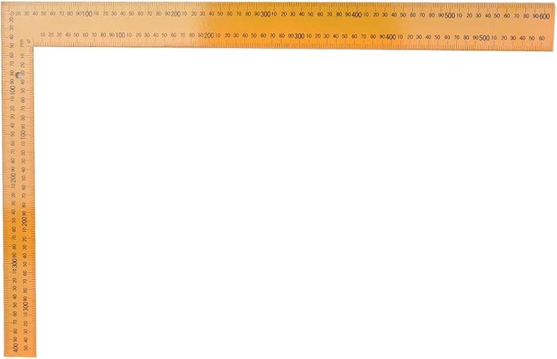 Yellow Aluminum Ruler Multifunctional Woodworking Tool for Inspection and Measurement - Image 2