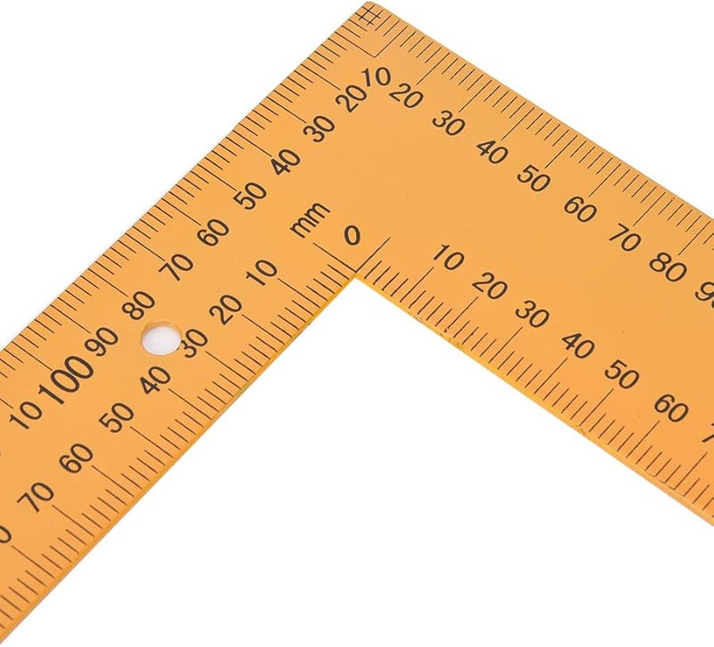 Yellow Aluminum Ruler Multifunctional Woodworking Tool for Inspection and Measurement - Image 3