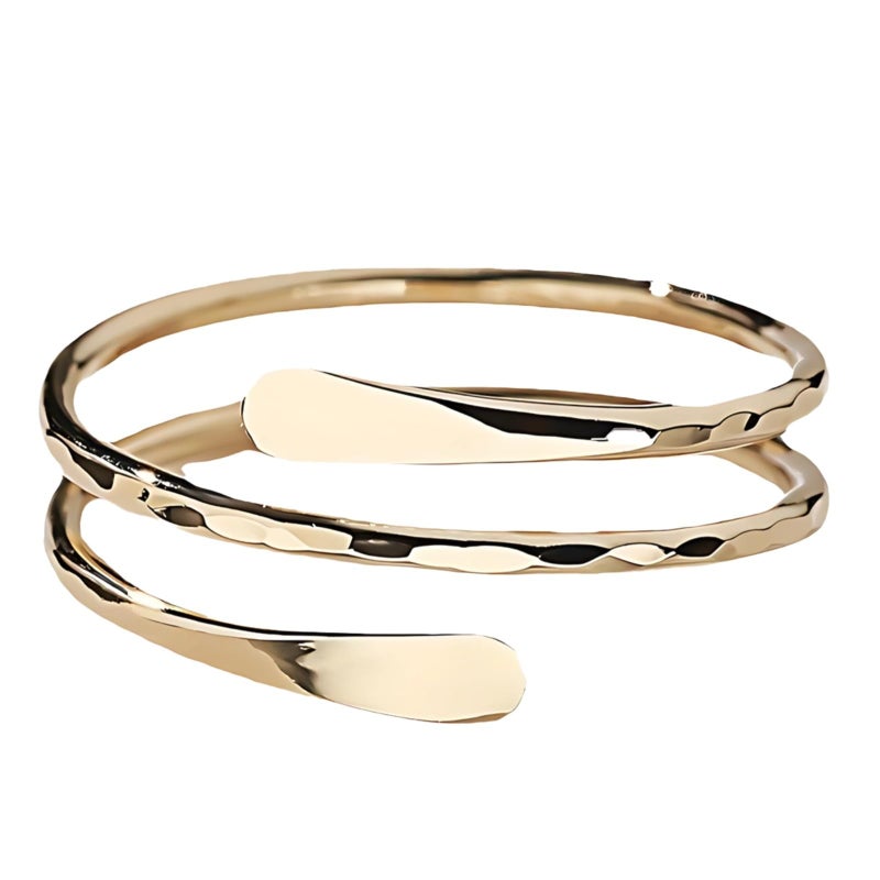 S925 Silver Adjustable Multi Layer Open Ring Gold Plated Lightweight Statement Accessory - Image 2
