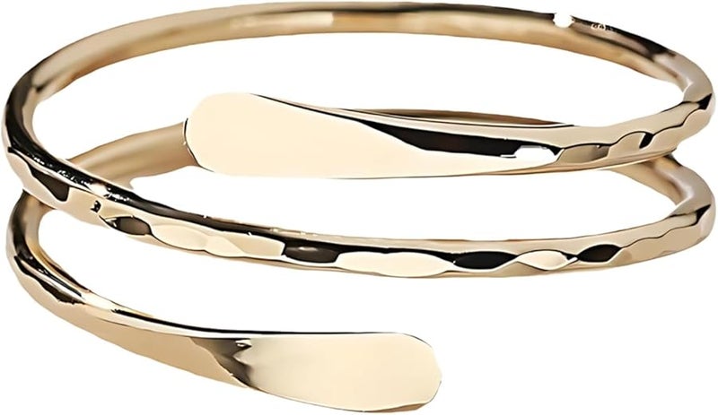S925 Silver Adjustable Multi Layer Open Ring Gold Plated Lightweight Statement Accessory - Image 1