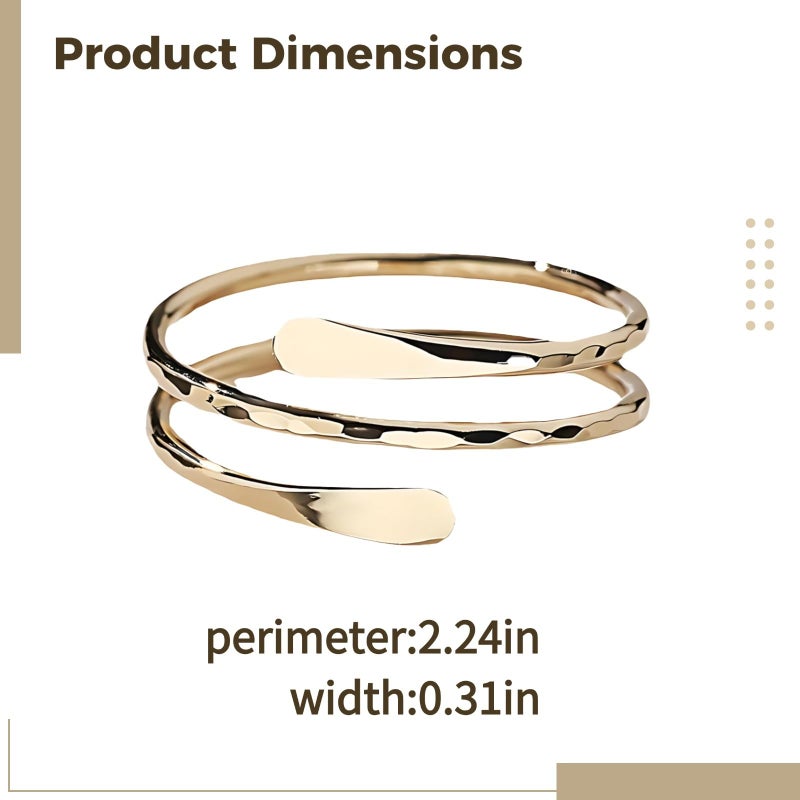 S925 Silver Adjustable Multi Layer Open Ring Gold Plated Lightweight Statement Accessory - Image 5