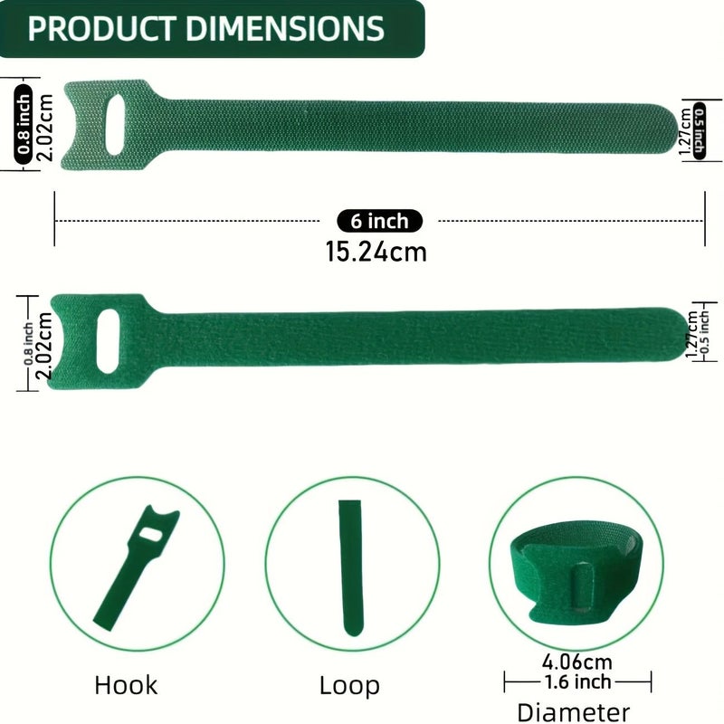 120 Pcs Reusable 6 Inch Non Slip Nylon Plant Tie Straps With Adjustable Fasteners Green Ideal For Climbing Plants And Gardening Applications Durable Garden Support Tool Stable Fixation Durable Plastic - Image 3