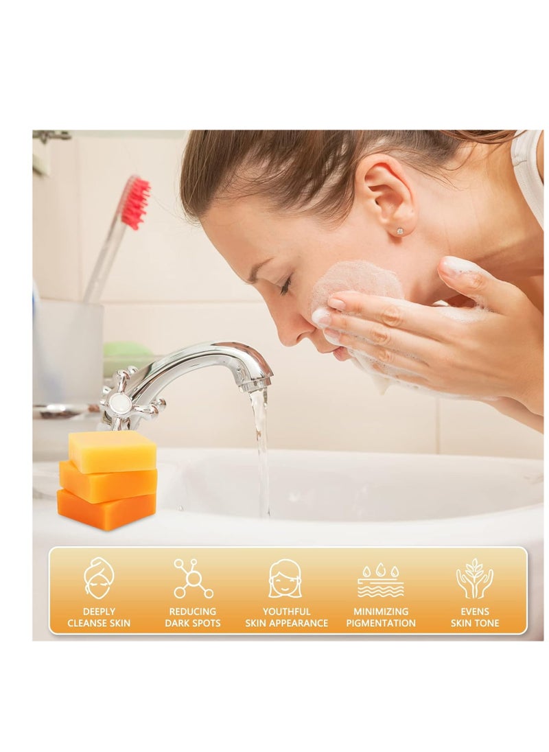 Inlifay Inlifay Kojic Acid Soap Dark Spot Remover : Turmeric Soap with Vitamin C, Vitamin E, Retinol, Collagen, Hyaluronic Acid, Moisturizing for Body & Face  - Image 4