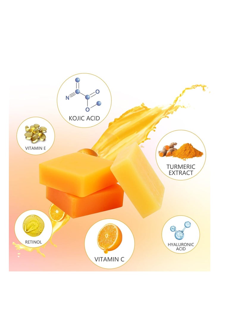 Inlifay Inlifay Kojic Acid Soap Dark Spot Remover : Turmeric Soap with Vitamin C, Vitamin E, Retinol, Collagen, Hyaluronic Acid, Moisturizing for Body & Face  - Image 5