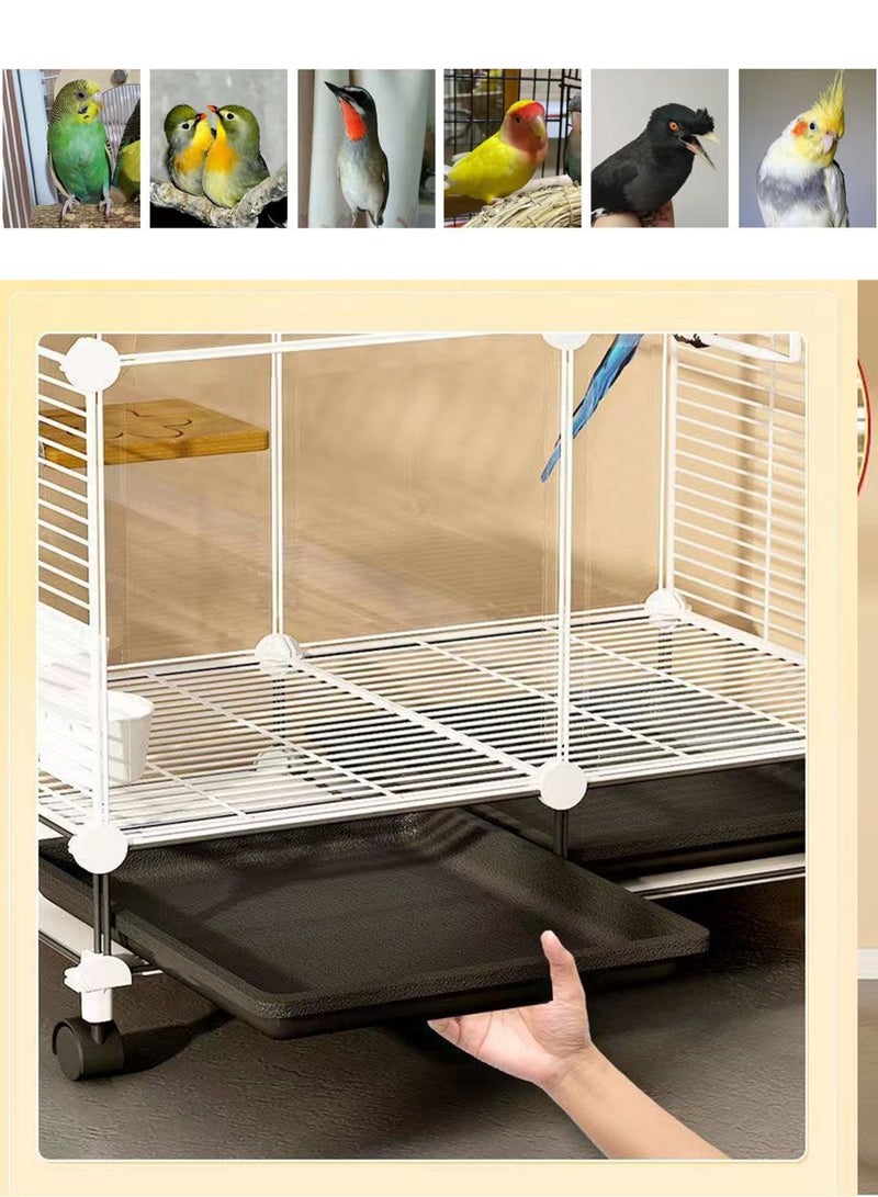 MissTiara Clear Transparent Bird Cage for Optimal Visibility and Convenience  S 37*37*125 - Image 2