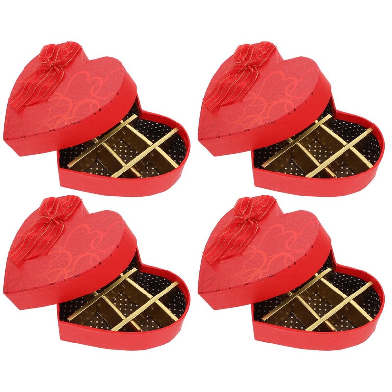 EXCEART Valentine S Day Heart Shaped Chocolate Box with 10 Compartments - Creative Storage Container for Candy Chocolates and Small 6.5X5.7X1.6 Inches 4Pcs - Image 1