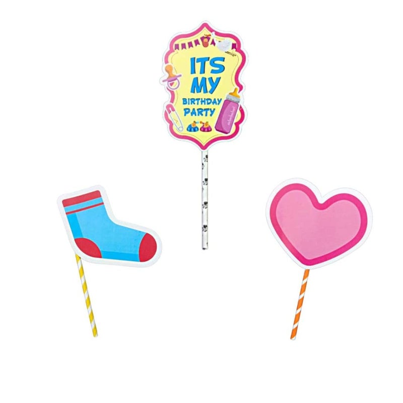 WP WANNA PARTY Wanna Party Baby Shower Combo Decorations Set - 18Pcs | Baby Shower Banner | Baby Shower Cake Topper | Pregnancy Photoshoot Material Items Supplies For Baby Shower Decoration Items - Image 3