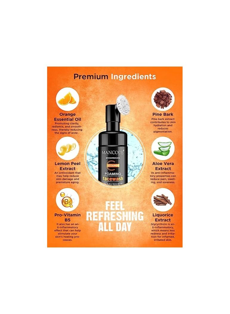 MANCODE Mancode Vitamin C Foaming Face Wash With Built in Face Brush 150ml - Image 5