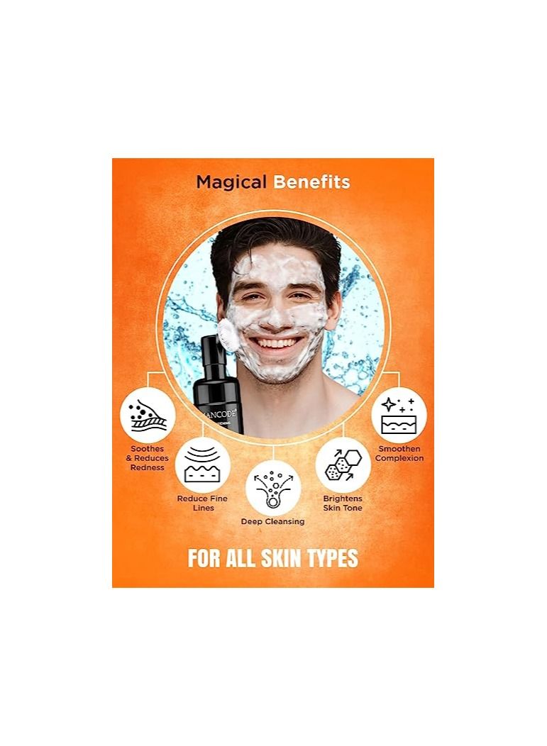 MANCODE Mancode Vitamin C Foaming Face Wash With Built in Face Brush 150ml - Image 4
