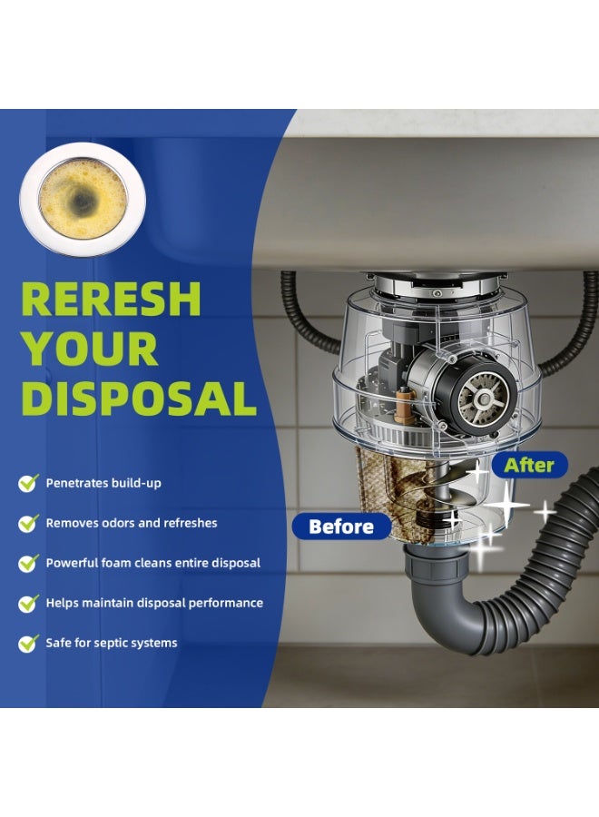 24 Pack Garbage Disposal Cleaner Tablets – Citrus Foaming Action for Deep Cleaning, Sink Drain Deodorizer & Degreaser – Safe for All Disposals - Image 5
