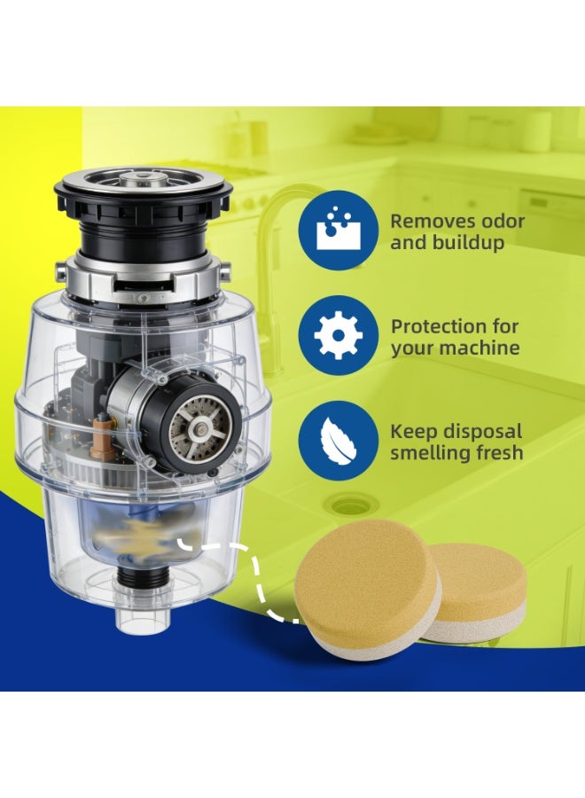 24 Pack Garbage Disposal Cleaner Tablets – Citrus Foaming Action for Deep Cleaning, Sink Drain Deodorizer & Degreaser – Safe for All Disposals - Image 2