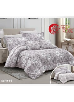 Red Rose Summer Microfiber Inflatable Bedspread - 8 Pieces Double 