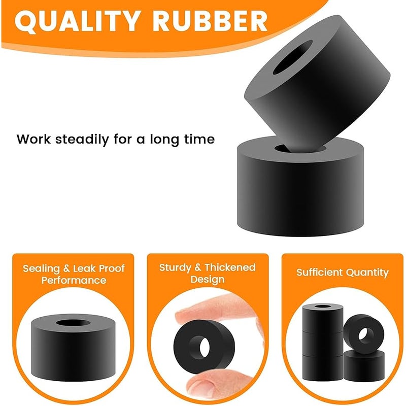 Aifeier ET 8Pcs 1 OD x 3/8 ID x 3/5 Inch Thickness Black Multi-Purpose Rubber Spacers | Anti Vibration Round Bushing Washers | for Car Accessories, Motor, Home, Screws, Bolts | Thickened Design - Image 3