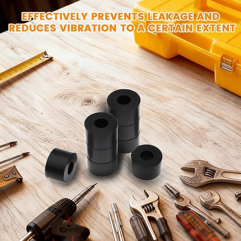 Aifeier ET 8Pcs 1 OD x 3/8 ID x 3/5 Inch Thickness Black Multi-Purpose Rubber Spacers | Anti Vibration Round Bushing Washers | for Car Accessories, Motor, Home, Screws, Bolts | Thickened Design - Image 5