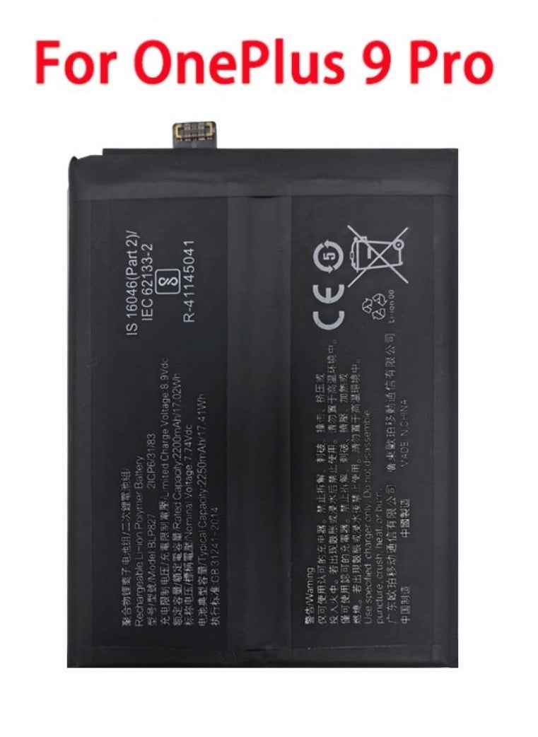 MUNTAQI High-Capacity Internal Battery BLP827 Replacement Compatible for Oneplus 9 Pro – Long-Lasting Backup Power Cell, Fast Charging Support, Durable Lithium Battery Pack, Precision Fit, Reliable Performance, 4500mAh, Mobile Repair Accessory – Black - Image 1