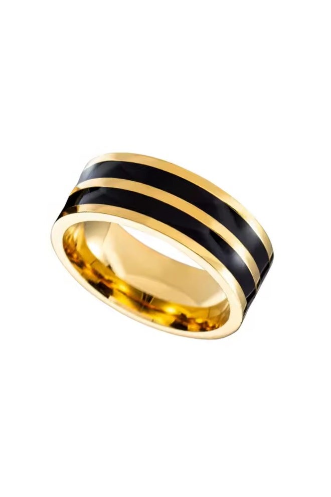 ROMAD Elegant, high-quality ring plated in gold and black for a luxurious look - Image 2