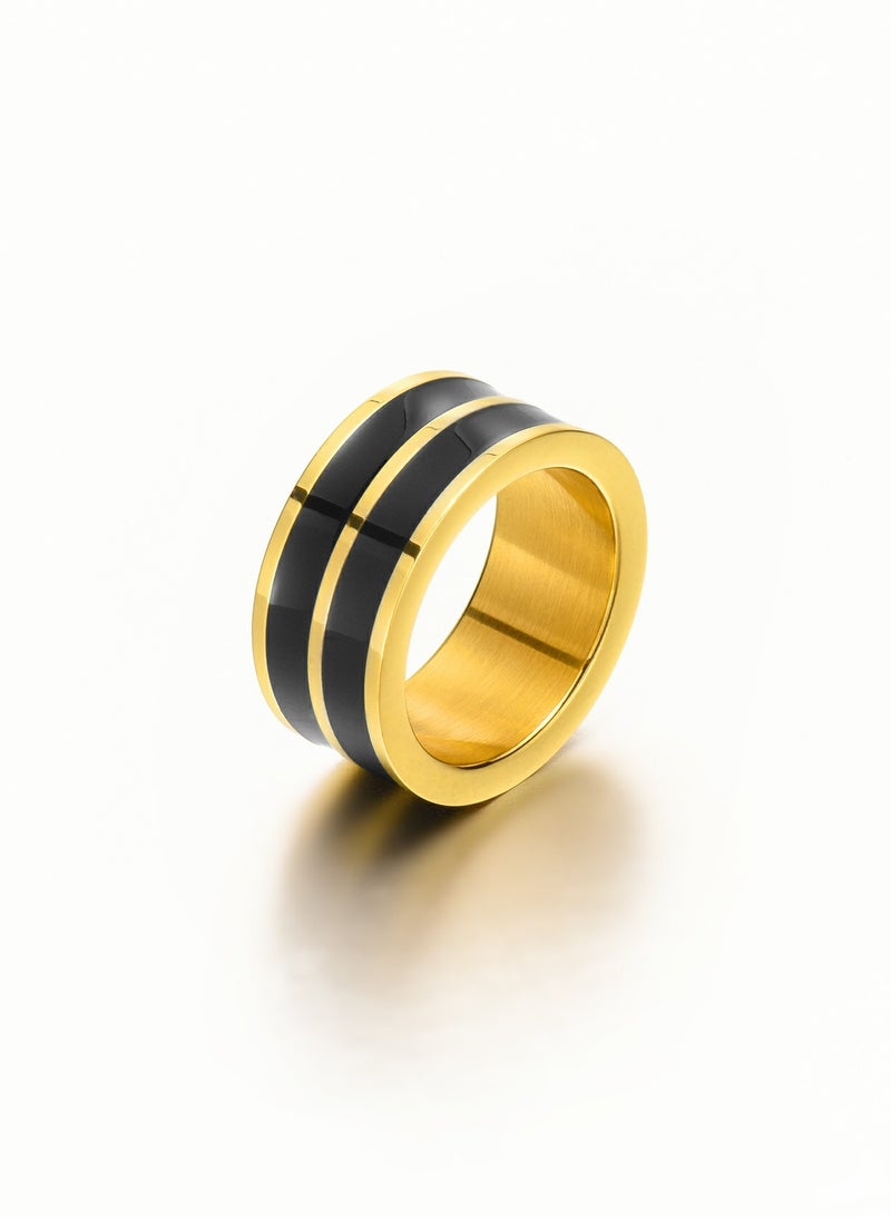 ROMAD Elegant, high-quality ring plated in gold and black for a luxurious look - Image 1